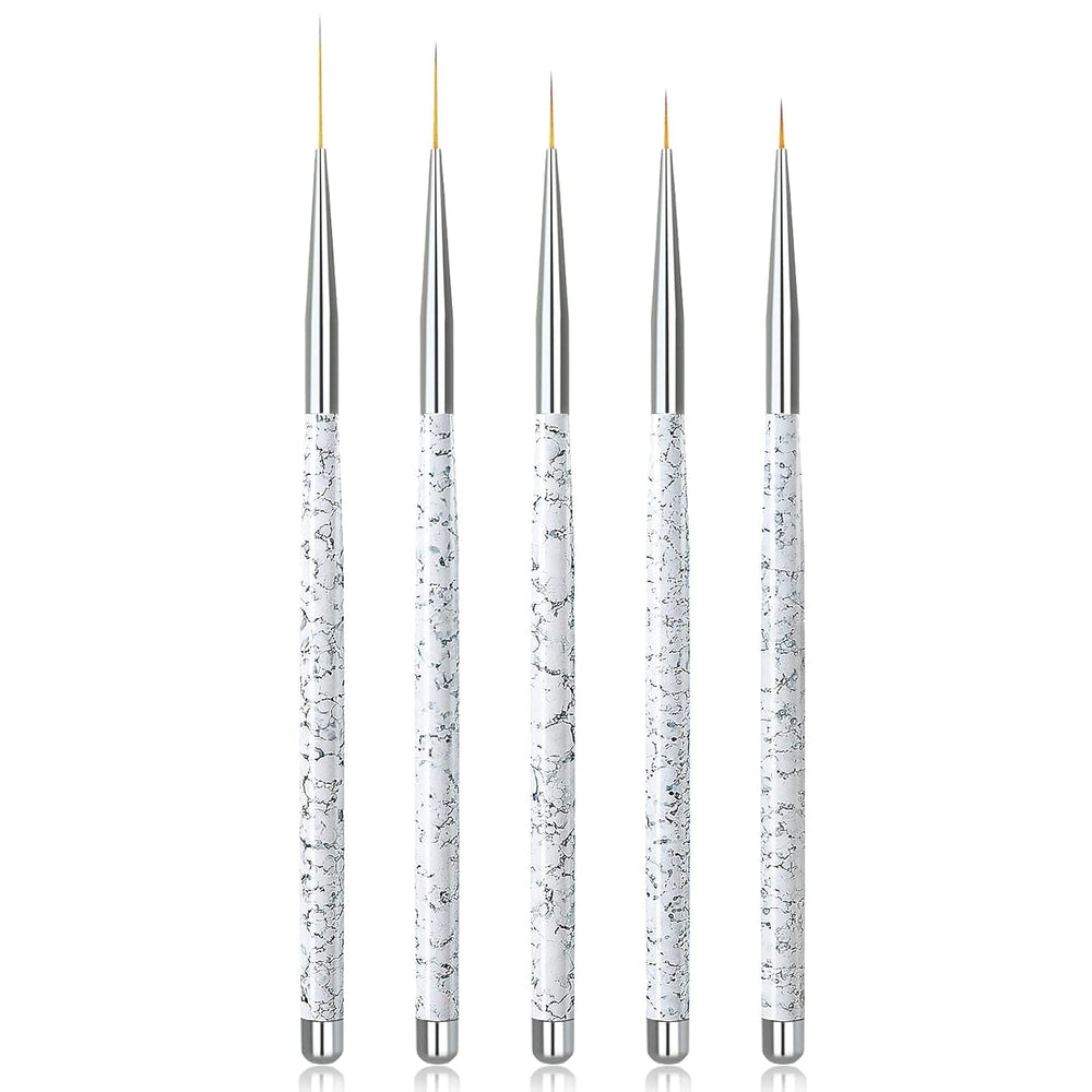 Sularpek Nail Art Liner Pinsel, 5 pièces Profi Detail Fine Nails Gel Nails Brush, Nagel Pinsel Dünn Für Beauty Frauen Nagelstudio (5 Größen, Rosa)