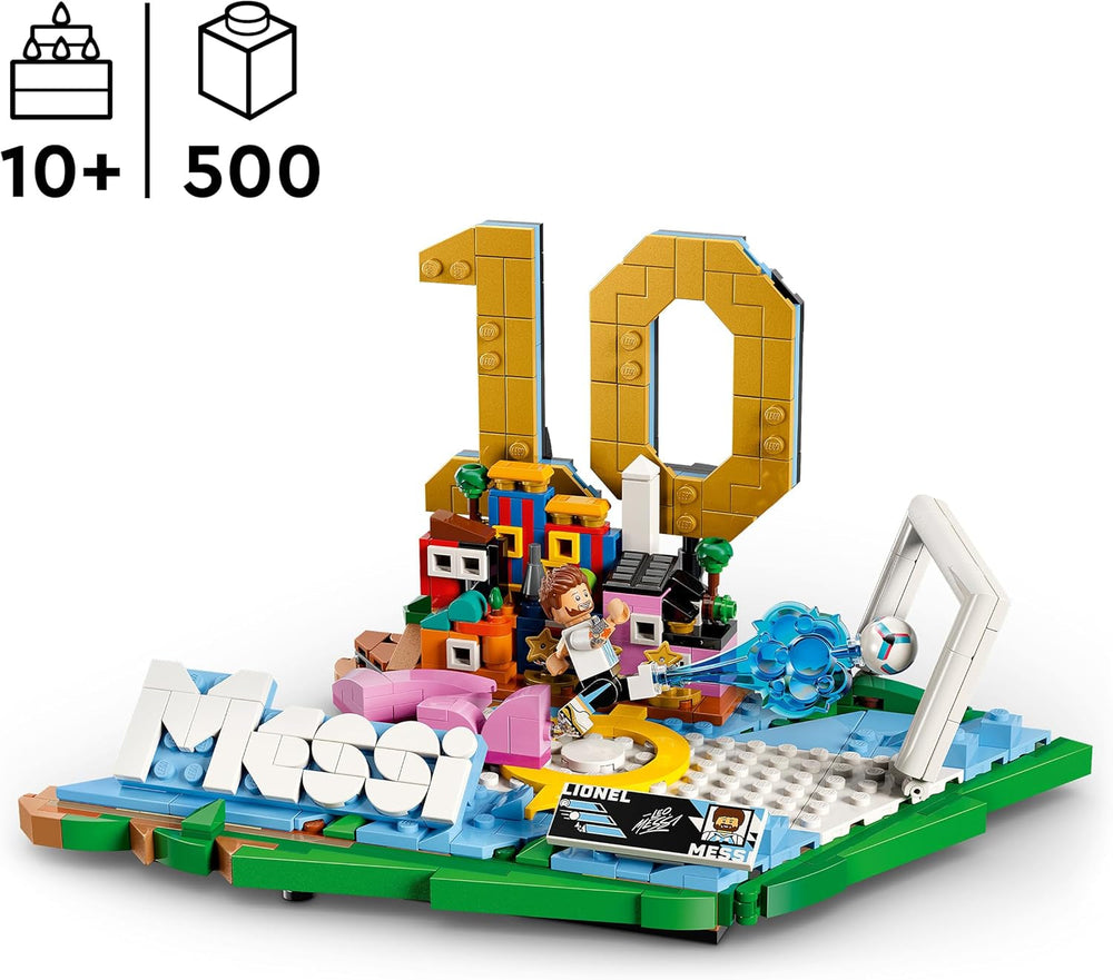 LEGO Editions Lionel Messi – Fußball-Highlights Spielzeug - 3D Modellbau mit Minifigur zum Sammeln - Kinderzimmer Deko - Geschenk für Jungen, Mädchen ab 10 Jahren und Erwachsene Sportfans - 43011
