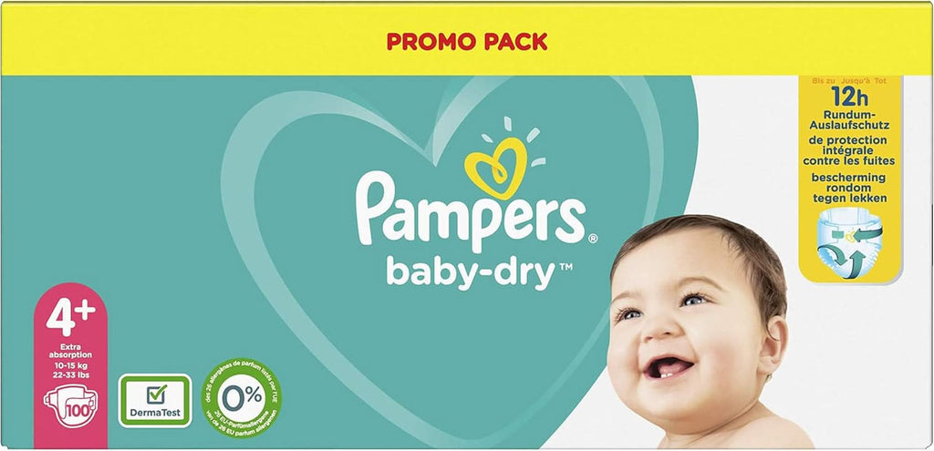 Pampers (versiunea clasica), scutece pentru bebeluși mărimea 4+ (10-15 kg), 100 buc Mama si Copilul Naty Shop