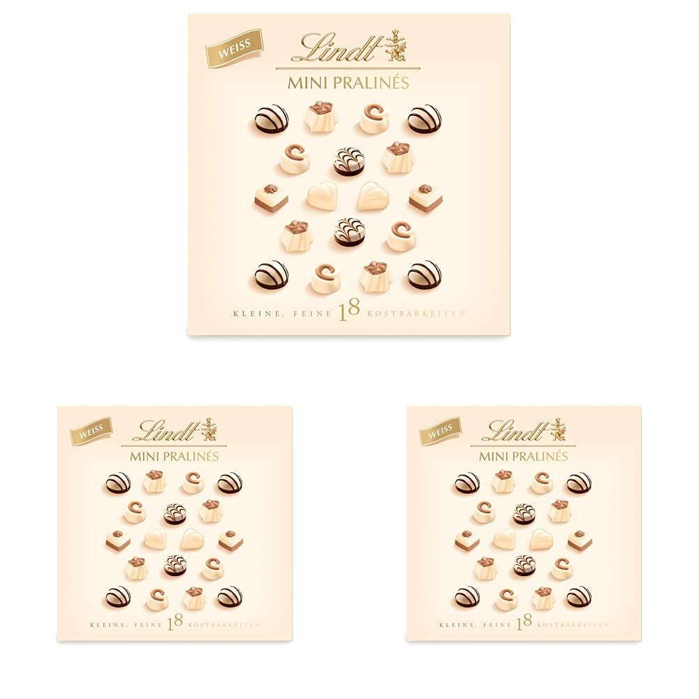Chocolat - Mini Pralines Blanches | 90g | Coffret de 18 pralines en 6 délicieux assortiments | Cadeau de chocolat | Cadeau Chocolat (Pack de 3)