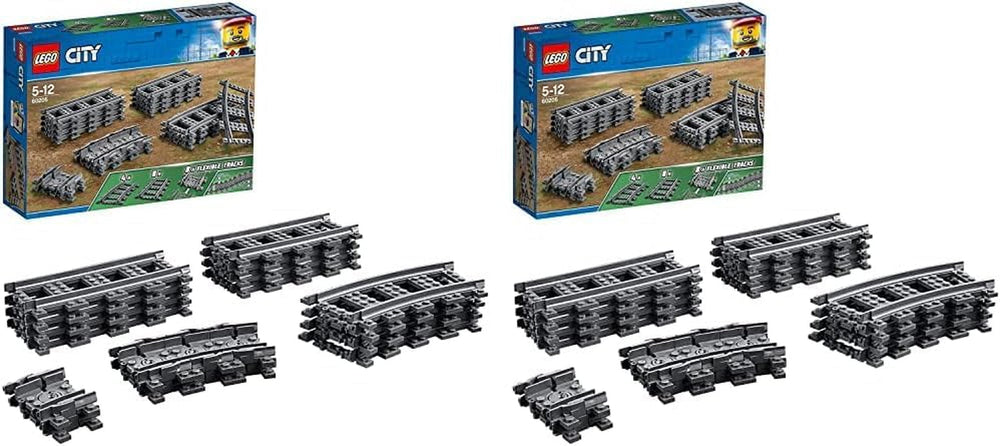 LEGO 60205 City Tracks Ensemble d'extension 20 pièces pour enfants Garçons et filles Ensemble de jouets Jeux de construction Besuche den LEGO-Store 26 x 72 x 19 cm (lot de 2) simple
