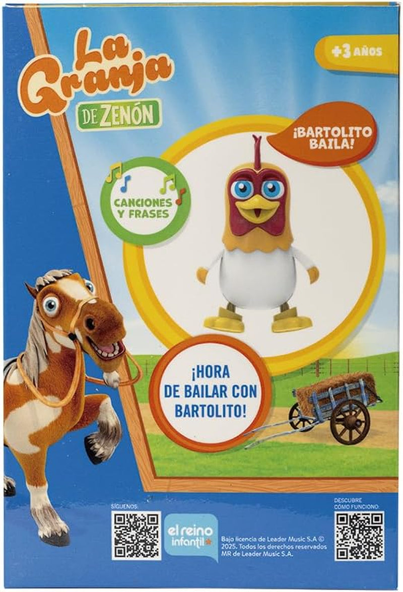 BANDAI GM85005 - Bauernhof Zenon Ballongo Bartolito-Puppe, Mehrfarbig, interaktive Lauf- und Tanzpuppe, Spielzeug mit Musik für Kinder, Party, Geburtstag