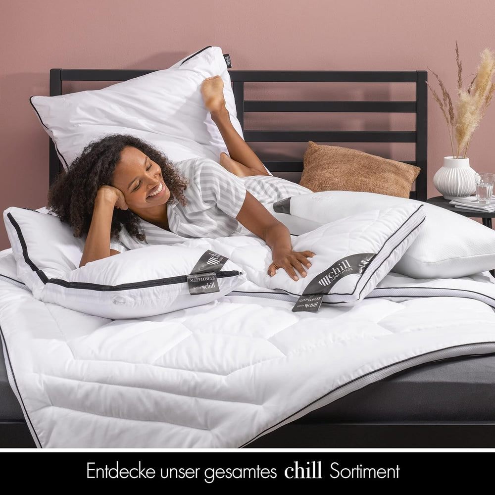 Couette 4 Saisons 135X200-Couette Toutes Saisons 2 en 1 135X200 - Couette Respirante, Lavable et Vegan - Couette Duo avec Bande de Confort pour Dormir - Garnissage 500G & 700G Couettes et Couettes Naty Shop