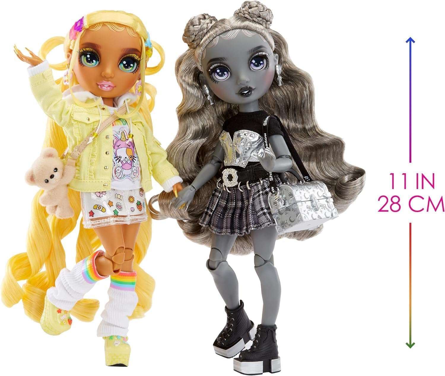 Édition spéciale Rainbow High Shadow High - Madison Twins Sunny et Luna - 2 poupées mannequins en tenues de créateurs jaunes et grises, à mélanger et à assortir avec des accessoires - Pour collectionneurs et enfants de 4 à 12 ans