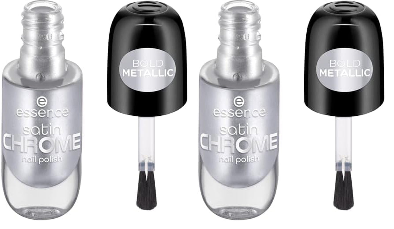 Oja Essence Satin CHROME, nr. 02, roz, acoperire completă, rezultate expres, pigmentată intens, metalică, vegană, fără particule de microplastic, fără parfum, fără parabeni, 1 pachet (8ml)