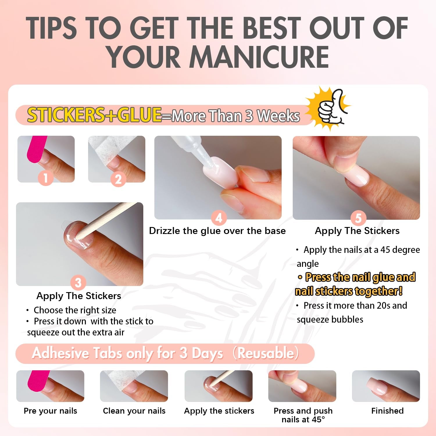 Longs conseils français colle à paillettes d'or sur les ongles longs carrés paillettes pointe française faux ongles ensemble ongles artificiels carrés pour les femmes 24 pièces