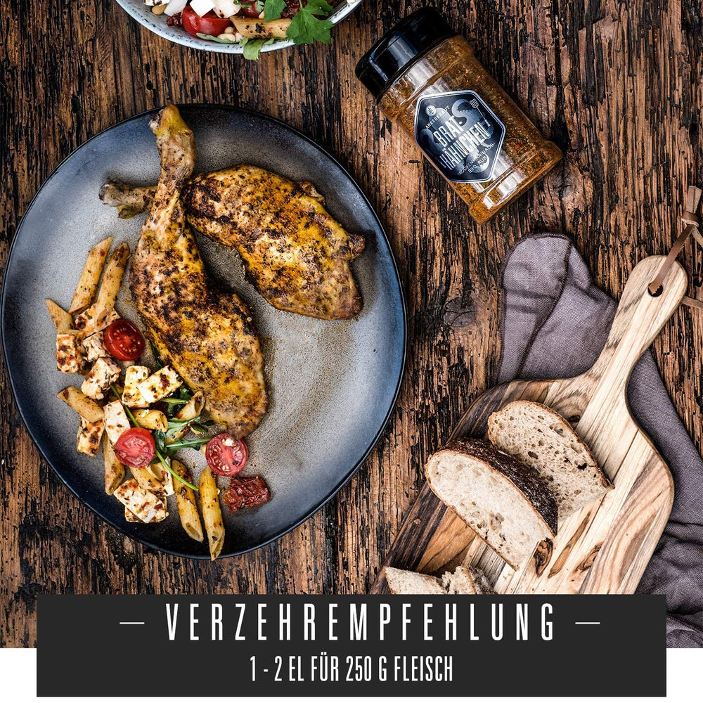 Ankerkraut Brathähnchen, Marinade for knuspriges Hähnchen, Chicken Gewürzsalz for Grill, Backofen et Pfanne, Chicken-Wings selber würzen, BBQ-Rub, 200g im Streuer