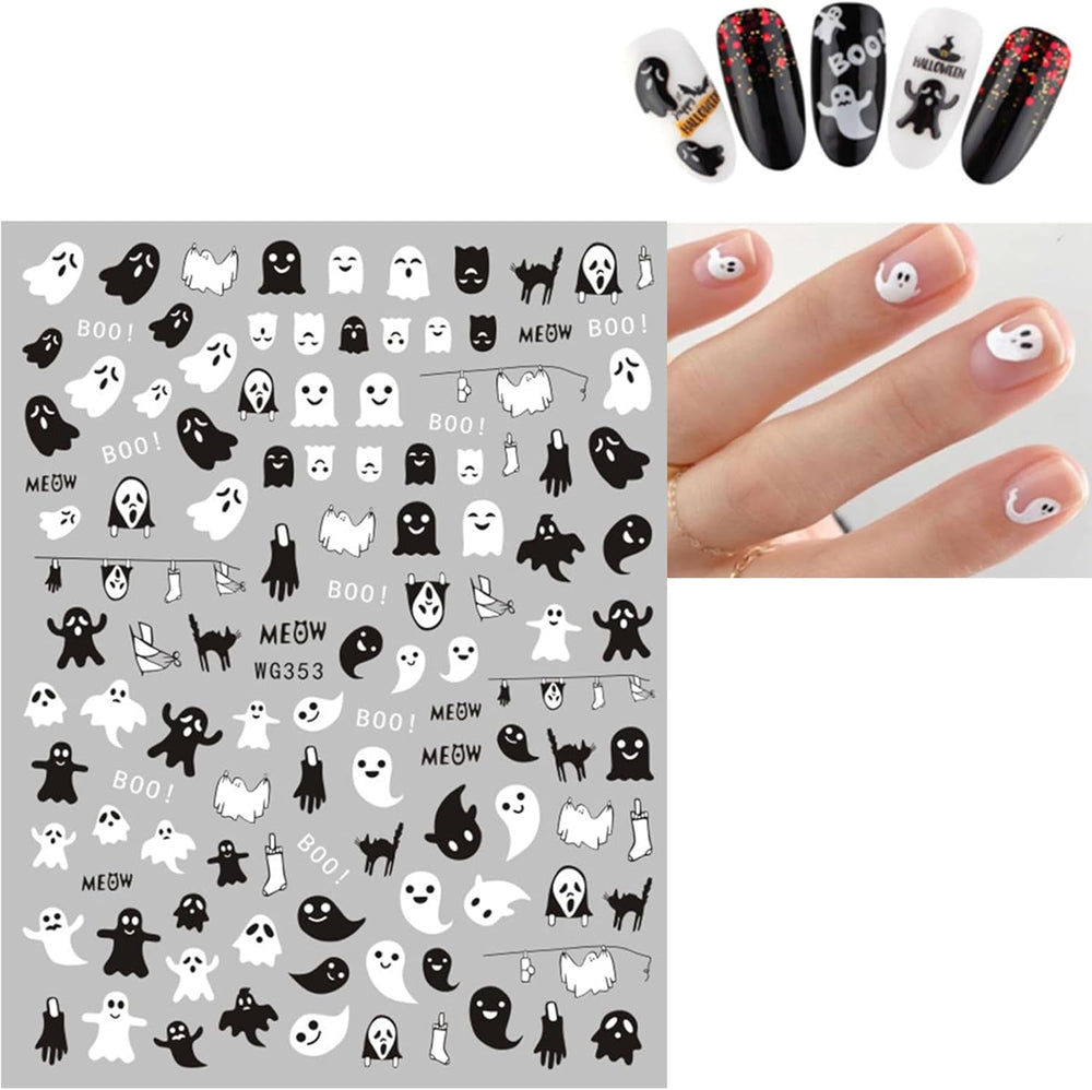 JMEOWIO Autocollant pour ongles Halloween 8 feuilles pour nail art