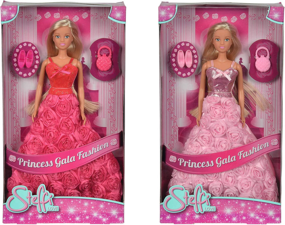 Simba 105739003 - Steffi Love Princess Gala Fashion, 2-Fach Sortiert, es Wird nur EIN Artikel geliefert, Spielpuppe as Prinzessin im traumhaften Rosenkleid mit Handtasche, 29cm, ab 3 Jahre