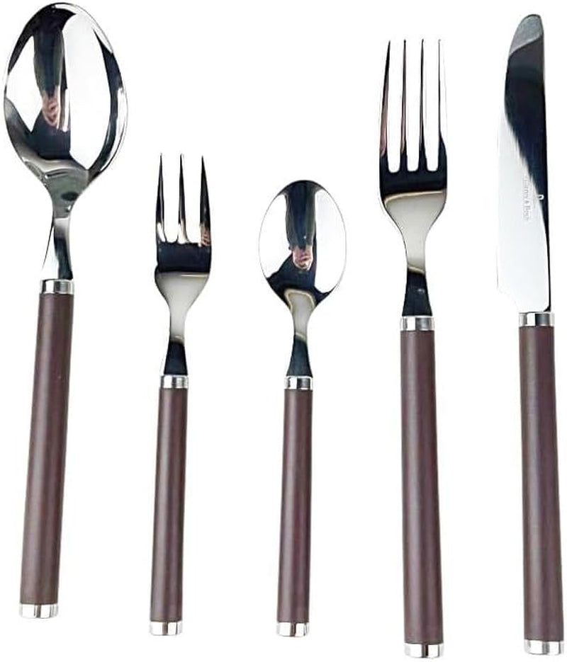 Villeroy Et Boch Play Couverts Marron Chocolat, pour 6 personnes maximum, 30 pièces, acier inoxydable, manche en plastique marron Cuisine Naty Shop