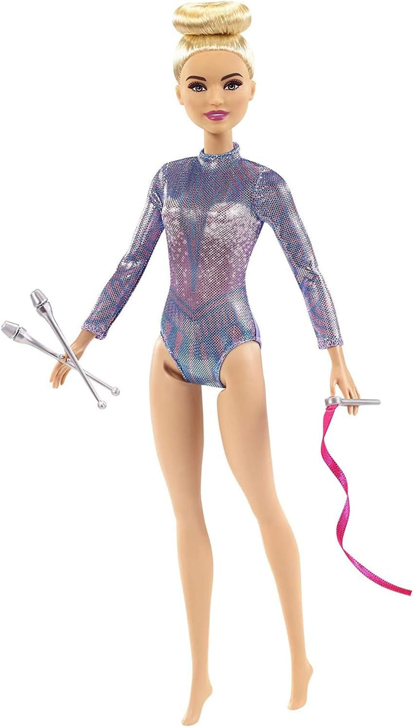 Barbie – série You Can Be Anything, cheveux blonds, accessoires de gymnastique rythmique, poupée incluse, jouet cadeau pour enfants de 3 ans et plus, GTN65