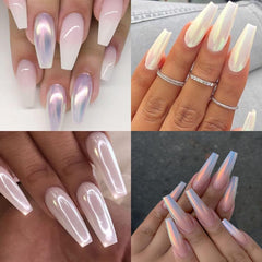 6 couleurs Chrome Glitzerpulver pour ongles, poudre à ongles chromée, poudre à ongles néon perle Nail Art poudre à pigments ensemble bricolage Nageldesign