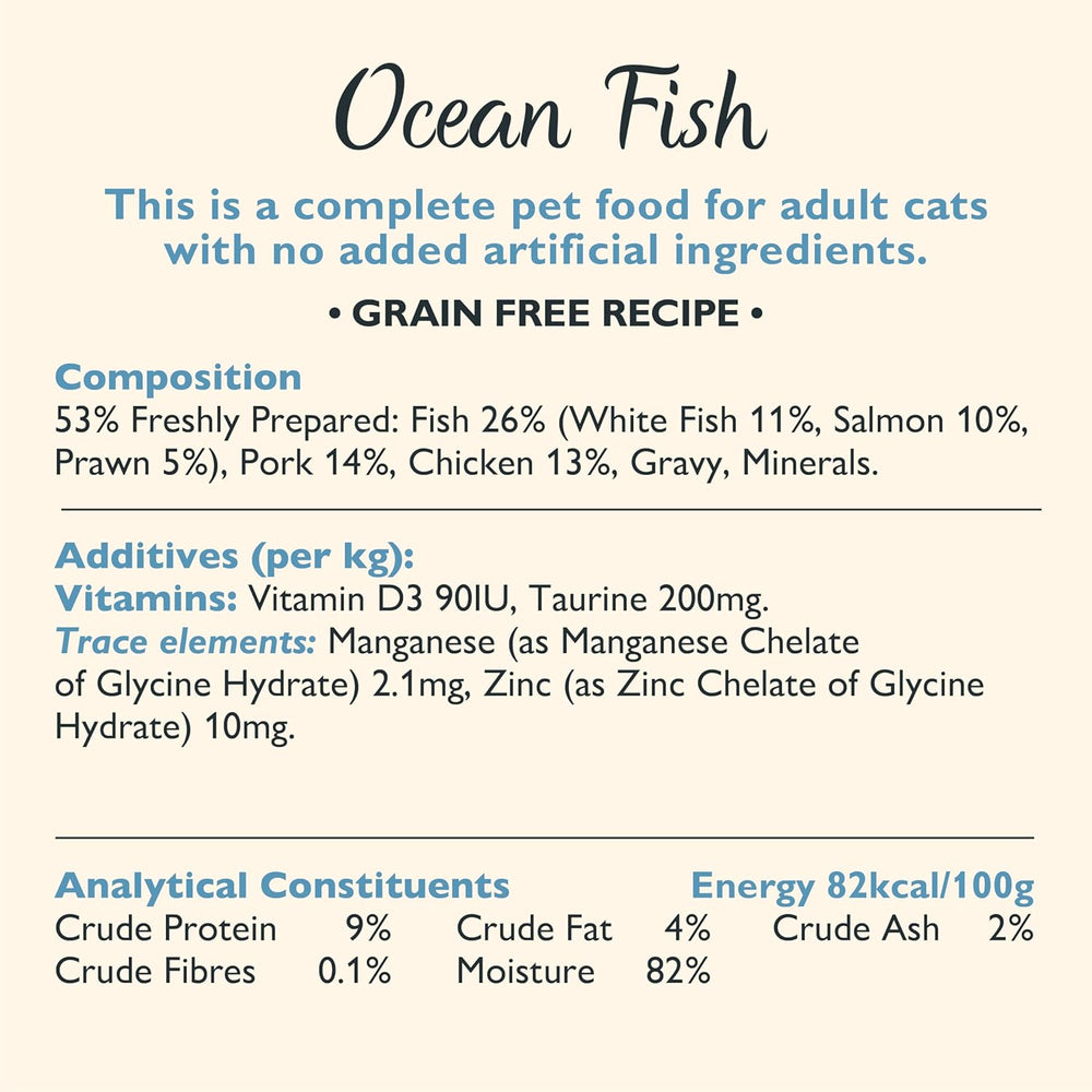 Lily's Kitchen Fish Tasty Cuts Nourriture humide pour chats - Paquet de 24 (24 x 85g) Délicieux morceaux de poisson en sauce pour chats