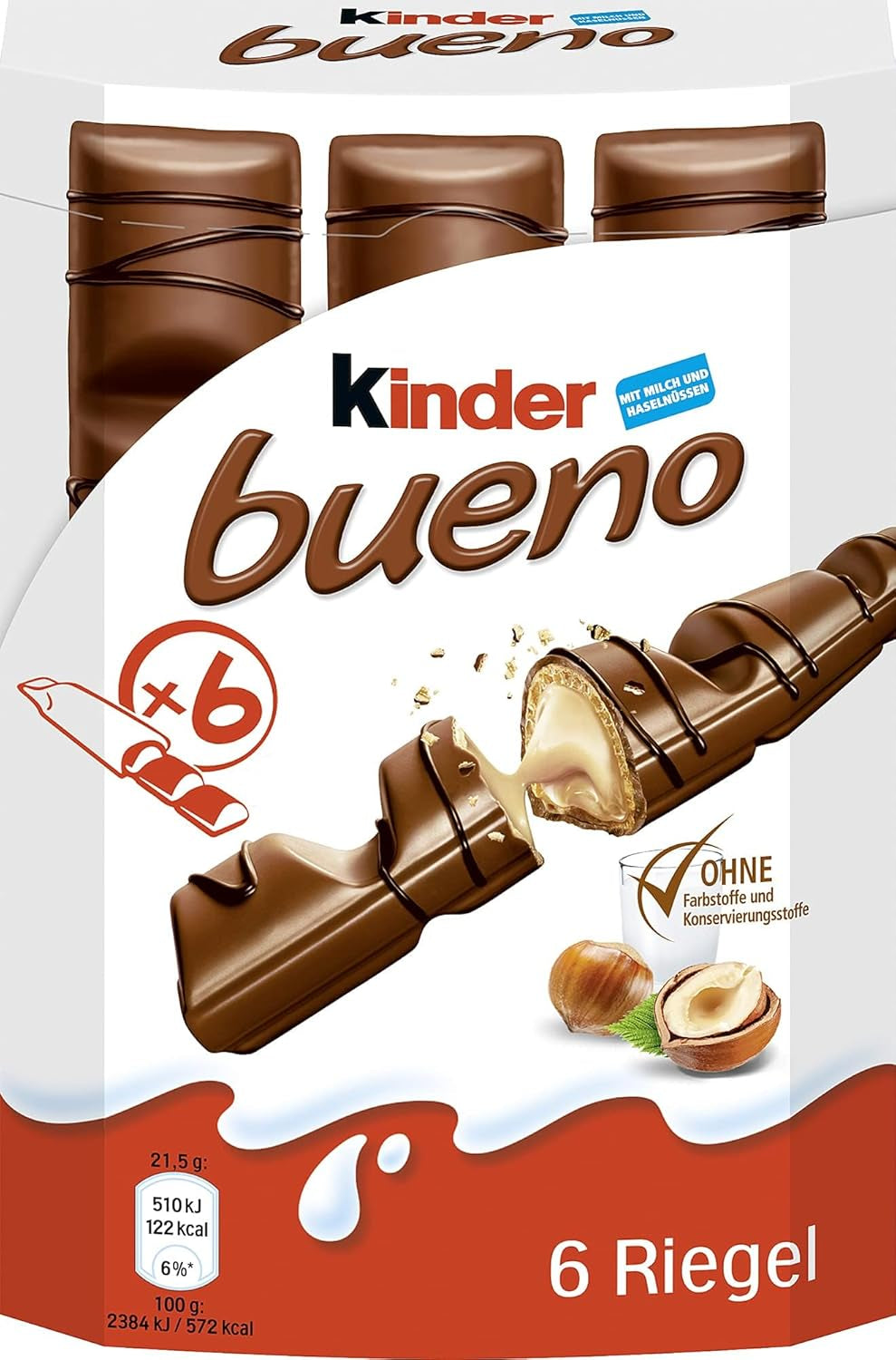 Kinder Bueno Mini – Batoane de ciocolată cu napolitană crocantă, cremă de lapte și alune și ciocolată fină cu lapte – Dulciuri pentru Carnaval – 1 pungă de mini batoane ambalate individual (1 x 108 g)
