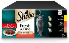 Sheba CATCARE Sachet Wet Fresh & FINE (Viande) Morceaux EN Sauce Adulte 50G Multipack Standard