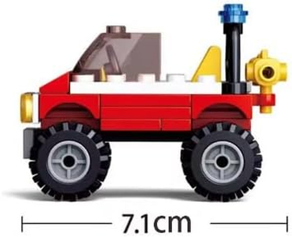 Sluban Klemmbausteine ​​​​SL95391, Einsatzfahrzeug (58 Teile) [M38-B0621], Spielset, Klemmbausteine, Rettungskräfte, mit Spielfigur, Feuerwehr, Mehrfarbig