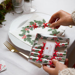 Talking Tables 20 serviettes en papier XL de Noël avec motif houx | Lingettes jetables de luxe | Réutilisable | Idéal pour Noël et les dîners | Haute qualité | 40cmX40cm
