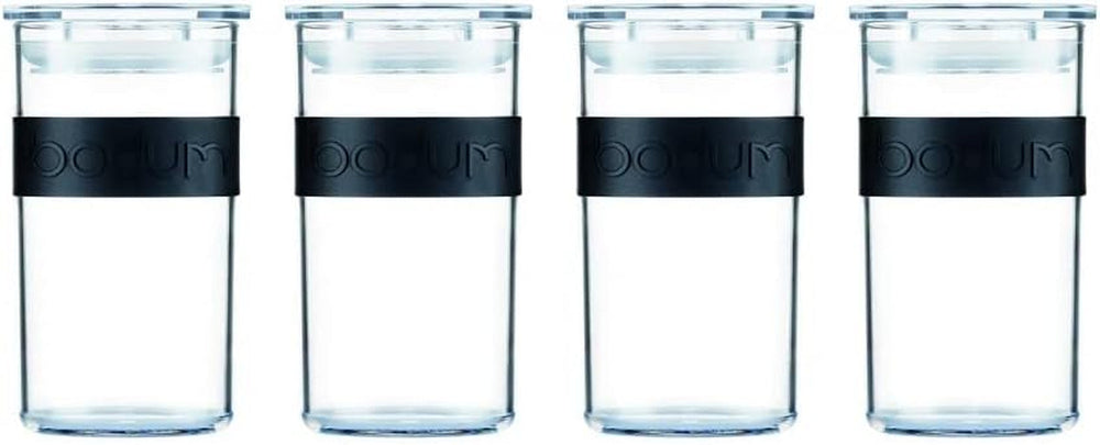 BODUM PRESSO Bocaux de conservation, plastique, noir, 4 x 0,25 l, 3 x 0,6 l, 3 x 1 l, 2 x 2 l Boîtes de conservation alimentaire Naty Shop Noir 0,25 L