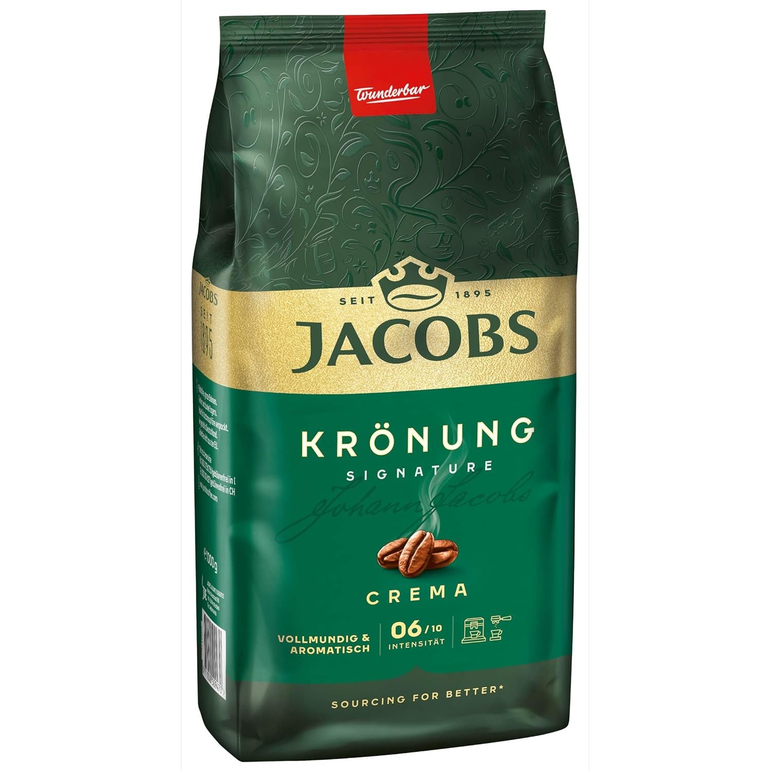 Jacobs Krönung Cream, café en grains entiers, paquet de 4 (4 x 1000 g)