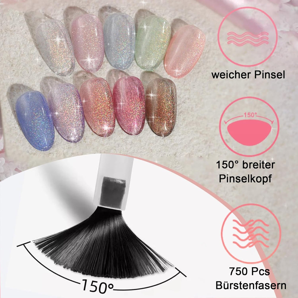 Oja cu sclipici roz - Oja non-toxică, pe bază de apă, pentru femei - Oja cu uscare rapidă - Oja cu sclipici reflectorizant pentru nail art DIY acasă (Roz transparent, 10 ml)
