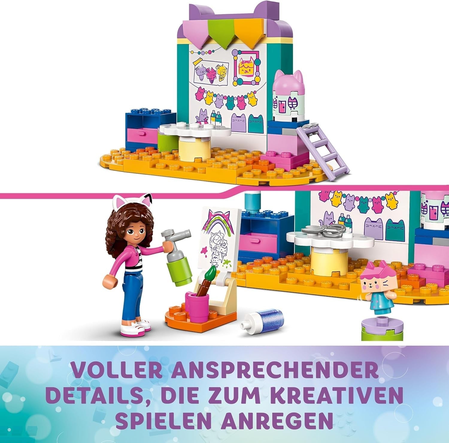 LEGO 4+ Gabby's Dollhouse Craft Fun avec boîte pour bébé, jeu de rôle, ensemble d'art et d'artisanat créatifs pour filles et garçons de 4 ans, modèle de maison de jouet 10795 Ensembles de construction Beuche den LEGO-Store