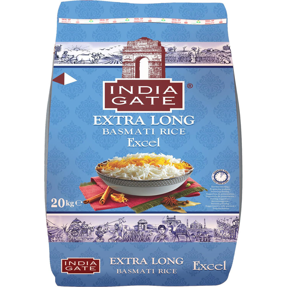 INDIA GATE Premium Basmati Rice – Riz fin à grains longs, aromatique, d'Inde, à grains longs fins (1 x 5 kg)