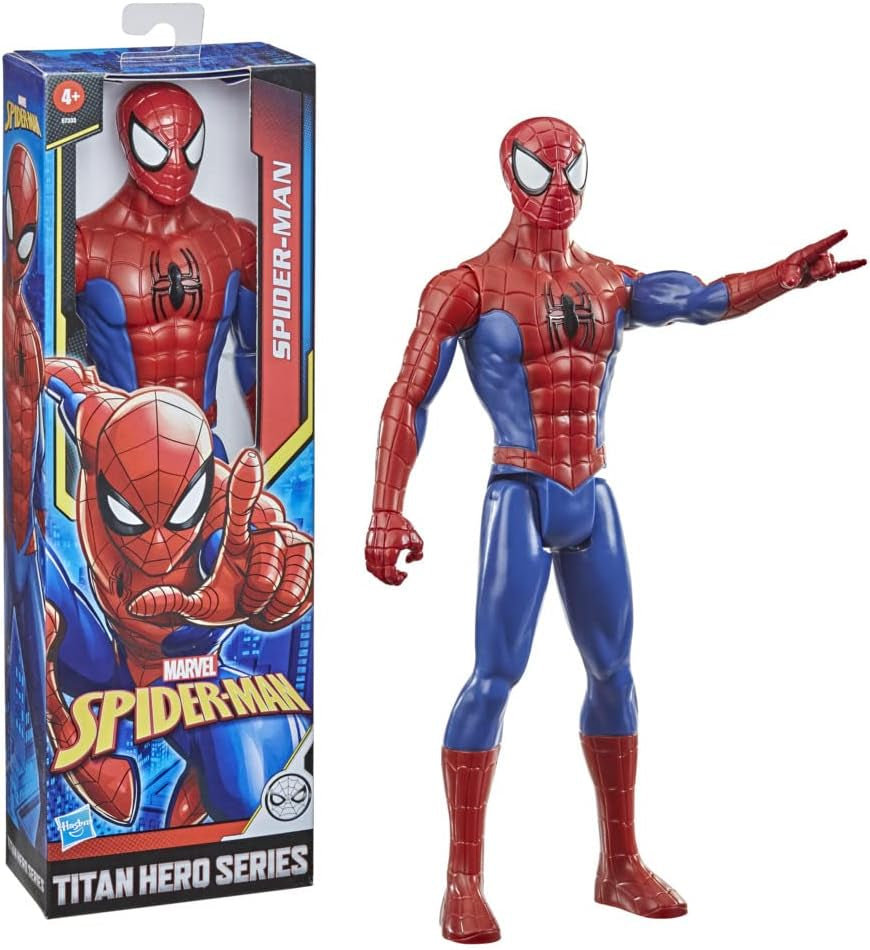 Marvel Titan Hero Series Spider-Man Figurine d'action Super-héros de 30 cm de haut avec membres mobiles Compatible avec d'autres jouets Spider-Man pour enfants 5+ Figurines Naty Shop