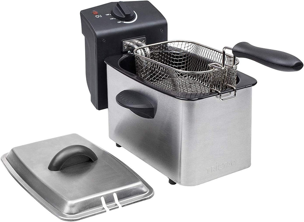 Friteuse Tristar en acier inoxydable - Avec une capacité de 2 litres, fonction zone froide et thermostat réglable jusqu'à 190°C, FR-6919, argent Électroménager Naty Shop