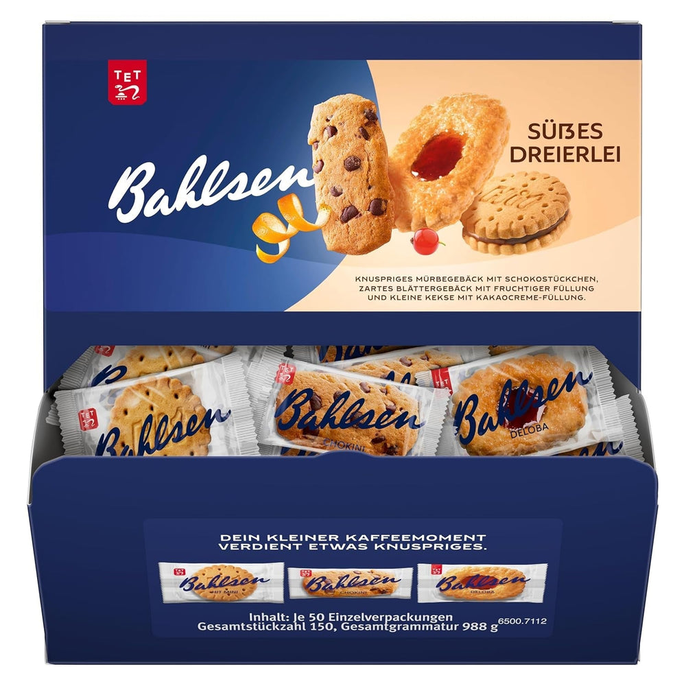 Bahlsen Sweet Trio - Présentation Comptoir - Mélange des classiques Deloba, Chocolat, Hit et Chokini (1 x 988g)