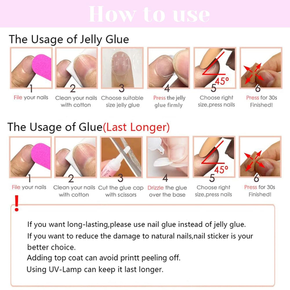 24 pièces papillon bleu ongles artificiels carré presse sur français longues paillettes brillant strass faux ongles conseils