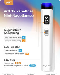 Melodysusie Lampe UV portable avec support pour ongles en gel, mini lampe UV LED rechargeable avec écran LCD, petite lampe UV portable avec 2 minuteries, sèche-ongles pour tous les types de vernis gel UV (blanc)