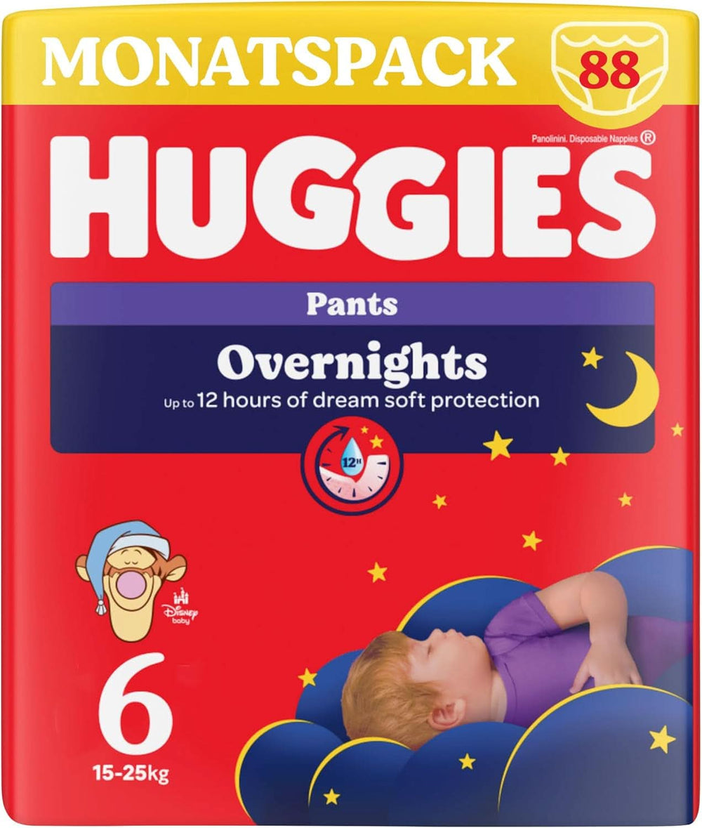 Pantalons de nuit Huggies taille 6 (15-25 kg), boîte à couches mensuelle, 88 pièces Mère et bébé Naty Shop