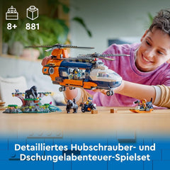 LEGO City Jungle Explorer Hélicoptère, coffret d'aventure pour enfants à partir de 8 ans, cadeau de Noël ou d'anniversaire pour enfants, 5 figurines et 3 gorilles 60437 Ensembles de construction Besuche den LEGO-Store