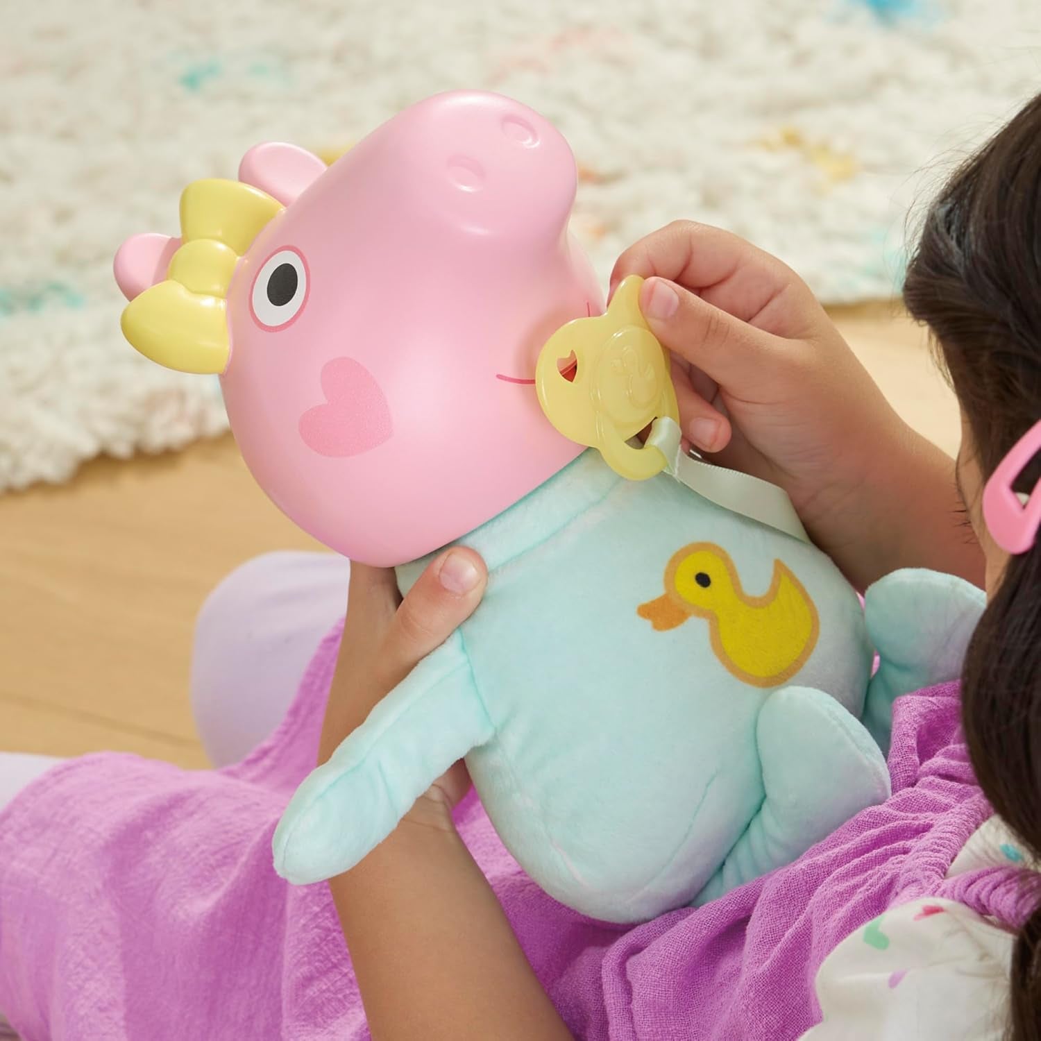 Poupée interactive Peppa Pig Evie 28 cm avec 20 sons et de nombreuses fonctions, ensemble de jouets pour enfants à partir de 3 ans