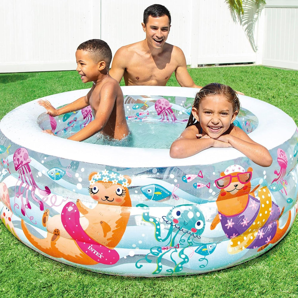 Piscină acvariu Intex, multicoloră, 152x152x56 cm, 58480NP