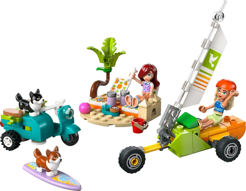 LEGO Friends Beach Adventure avec des chiens, jouet de construction pour filles de 6 ans, ensemble de jeu animalier avec 2 figurines et 2 figurines de corgi, cadeau créatif pour enfants, ensemble de construction d'aventure en planche de surf 42641 Jeux de construction Besuche den LEGO-Store