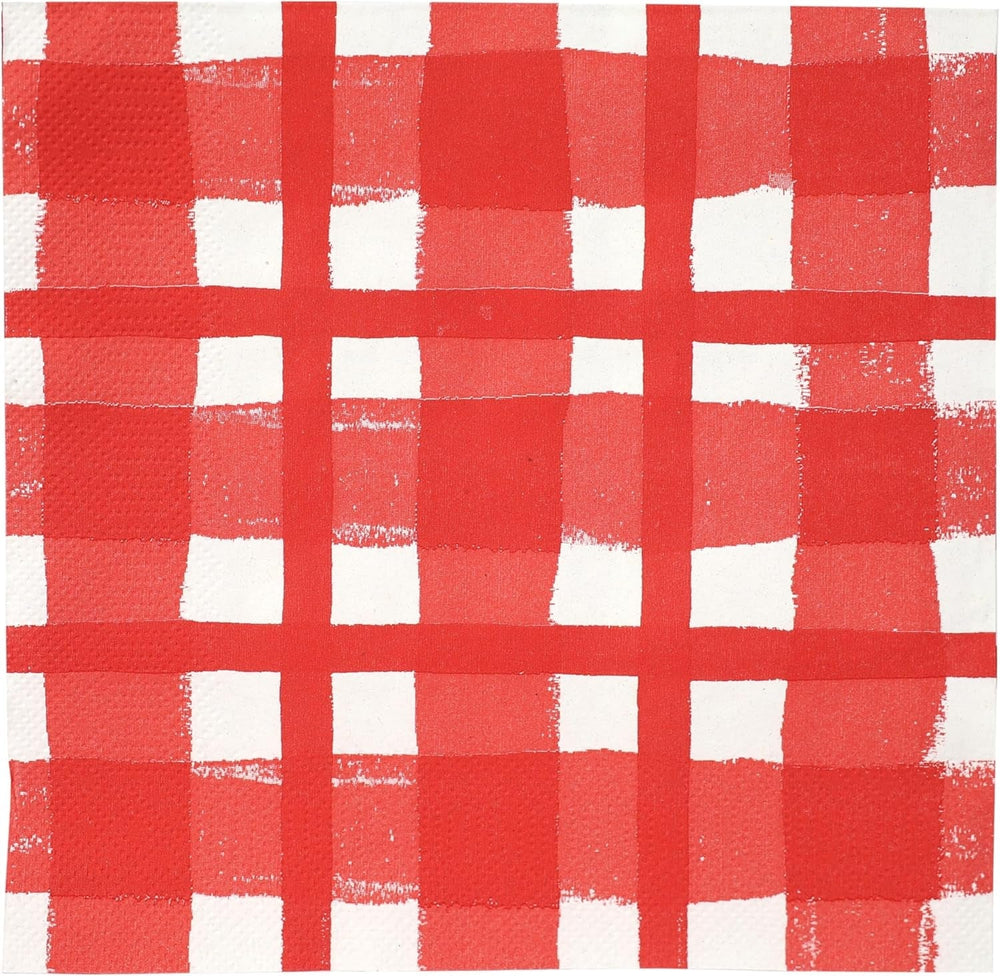 Talking Tables 20 X Serviettes jetables en papier recyclé à carreaux vichy jaunes pour pique-niques et dîners d'été en plein air, respectueuses de l'environnement pour les fêtes d'anniversaire, Pâques, mariages, barbecues, 3 épaisseurs 33 cm