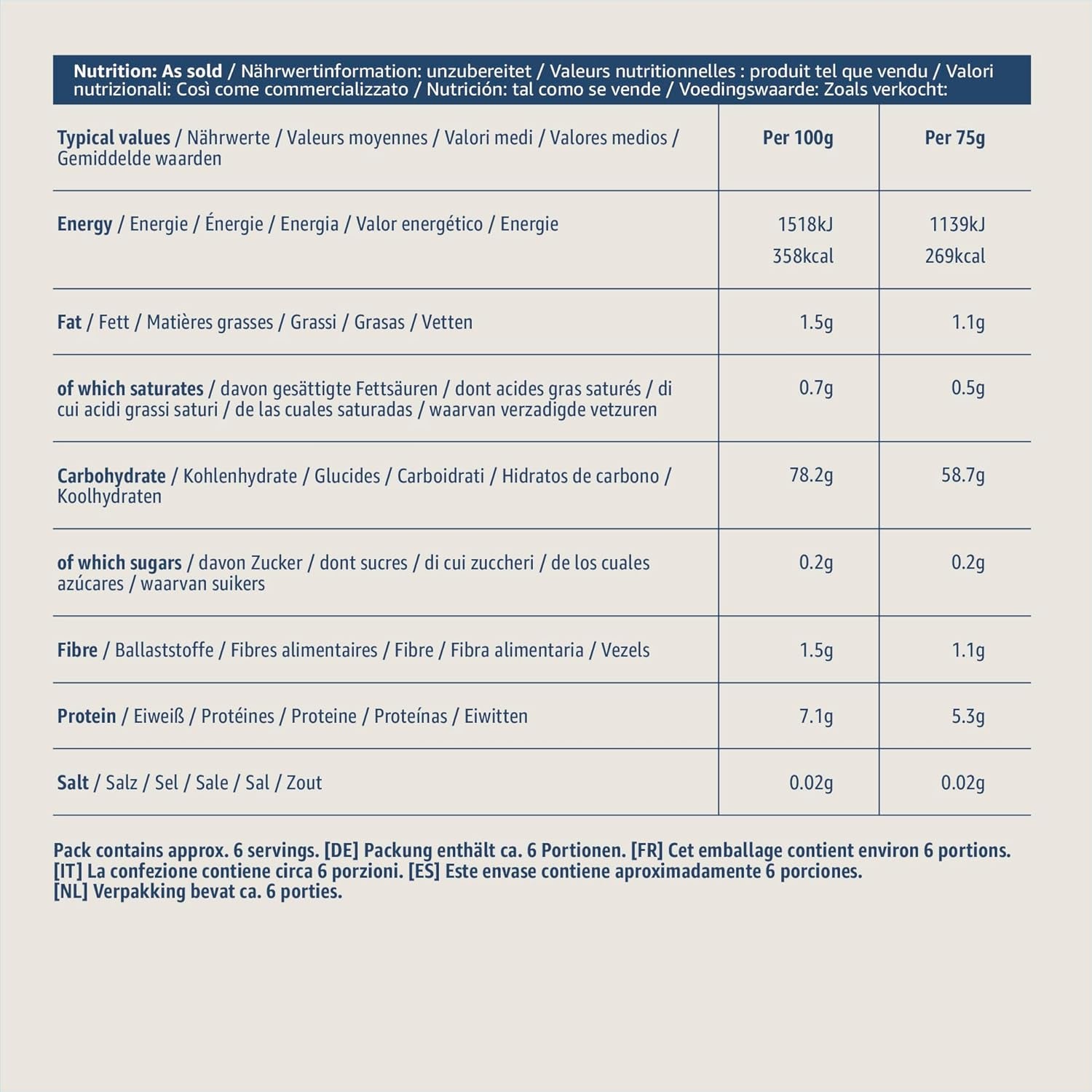 Fusilli sans gluten d'Amazon, 500g