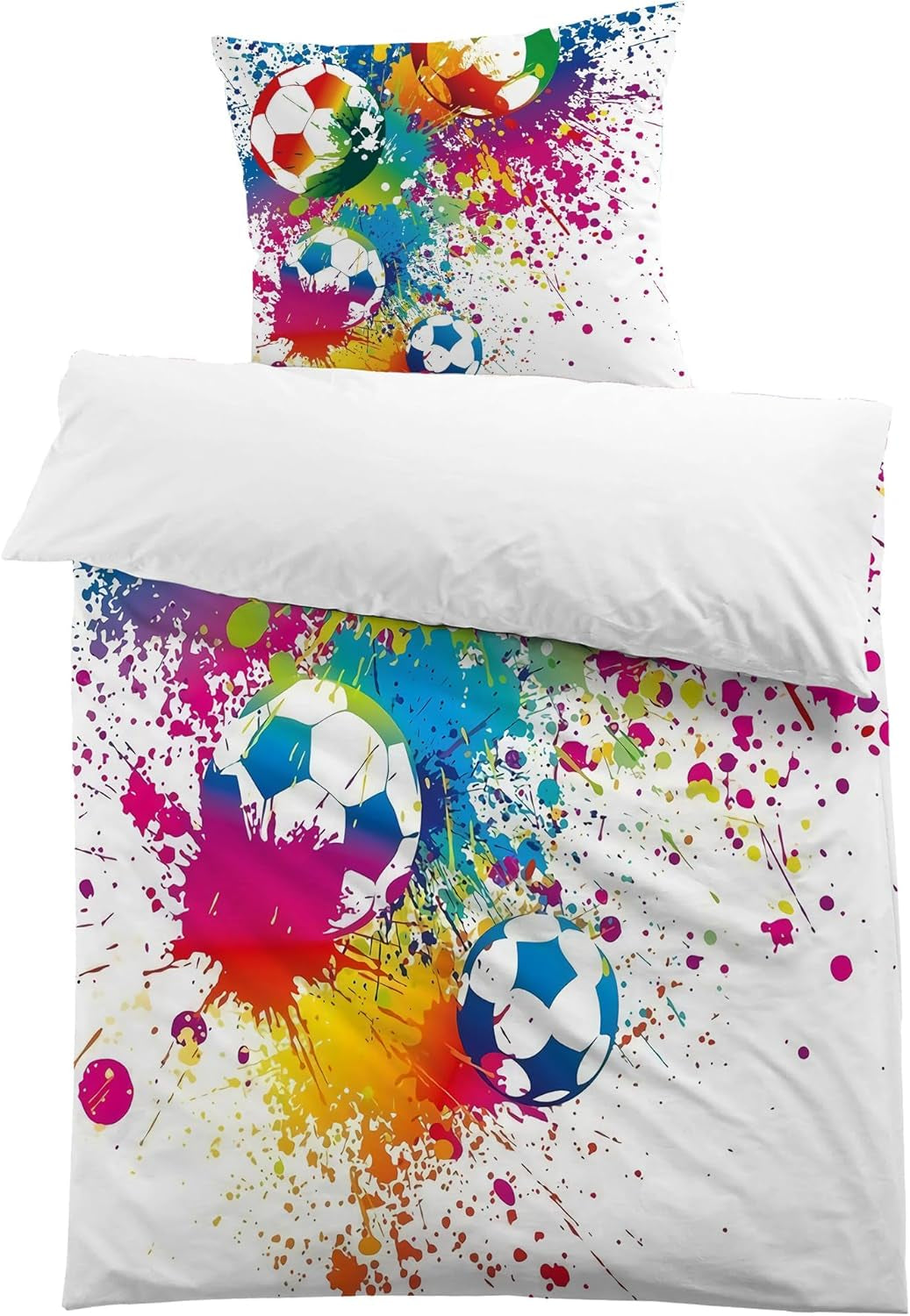 Parure de lit garçon, football, microfibre polyester Parure de lit - enfant Naty Shop Modèle 2 135X200 Cm + 80X80 Cm