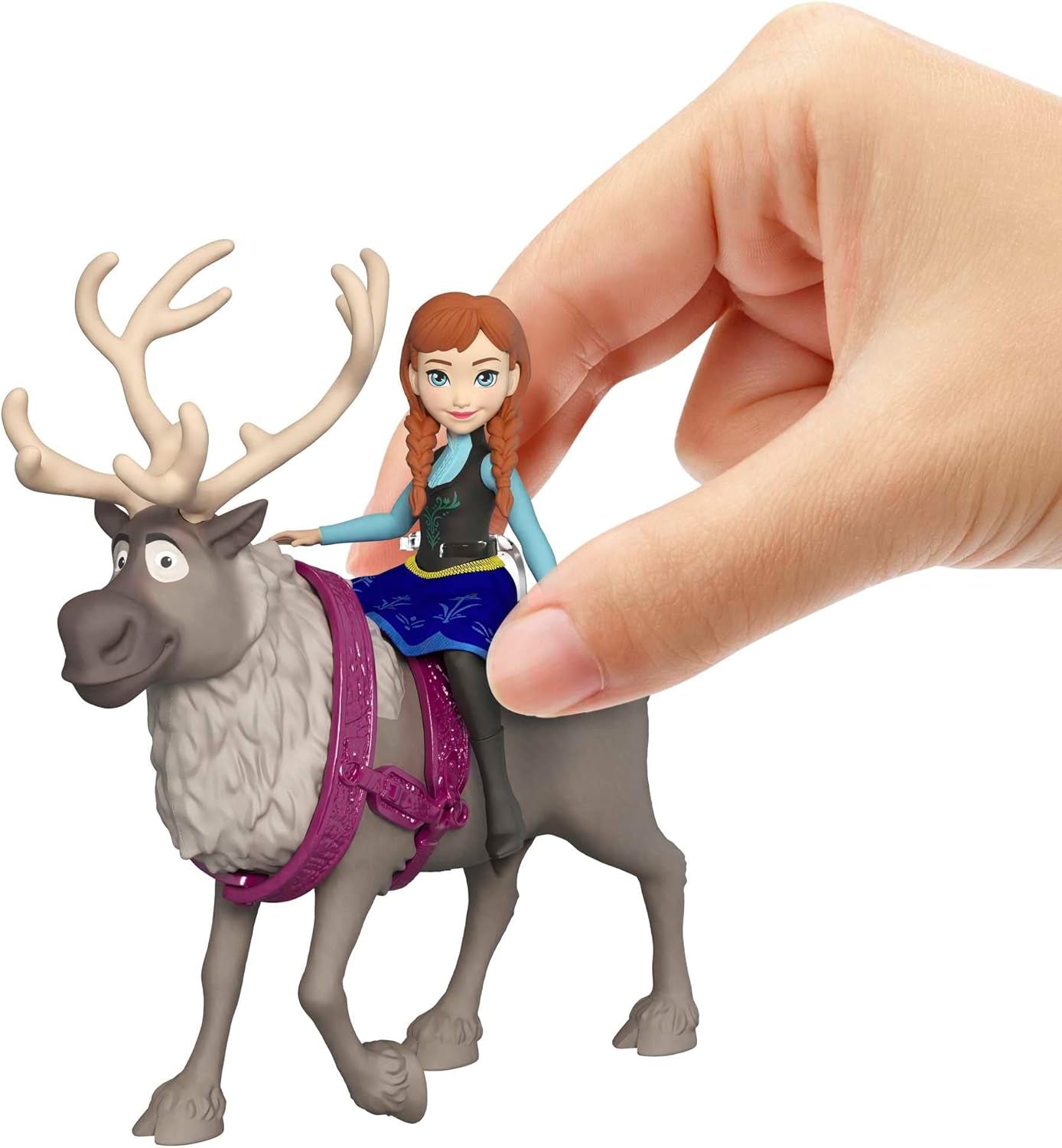 Mattel DISNEY Poupée et figurine animale La Reine des Glaces Anna et Sven, inspirées des personnages animés, membres mobiles, jupe et cape amovibles, pour enfants à partir de 3 ans, HLX03 Naty Shop Dolls