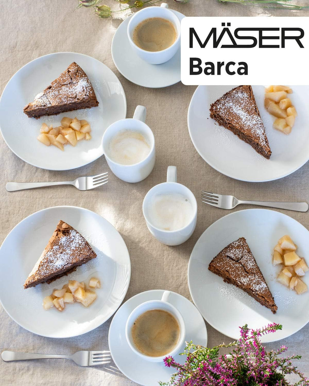 Mäser Barca service de table pour 6 personnes, lot de 12, porcelaine, blanc