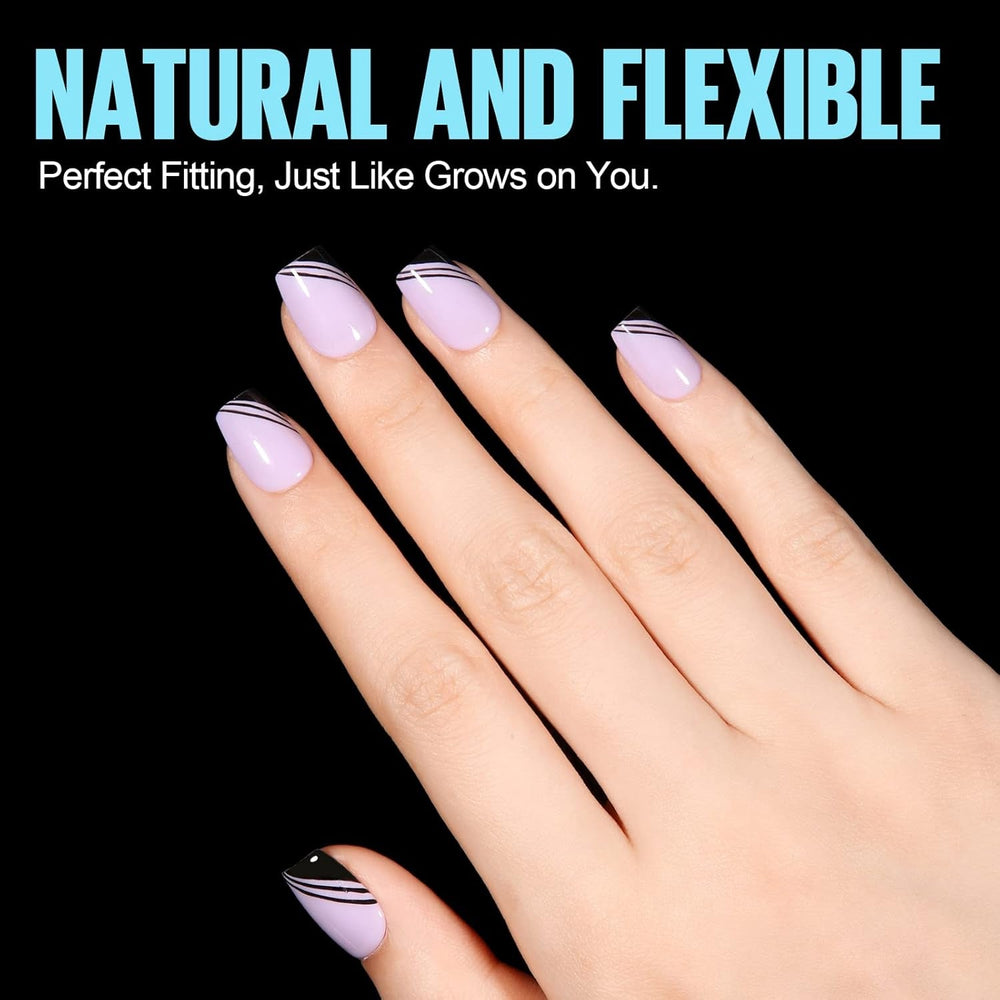 TOMICCA Coffin Tips Ultra Short Nail Tips - Nail Tips, Gel Souple, Couverture Complète, Préformé Mat Artificiel Nail Tips, Gel Nail Tips - 360 Pièces, 15 Tailles