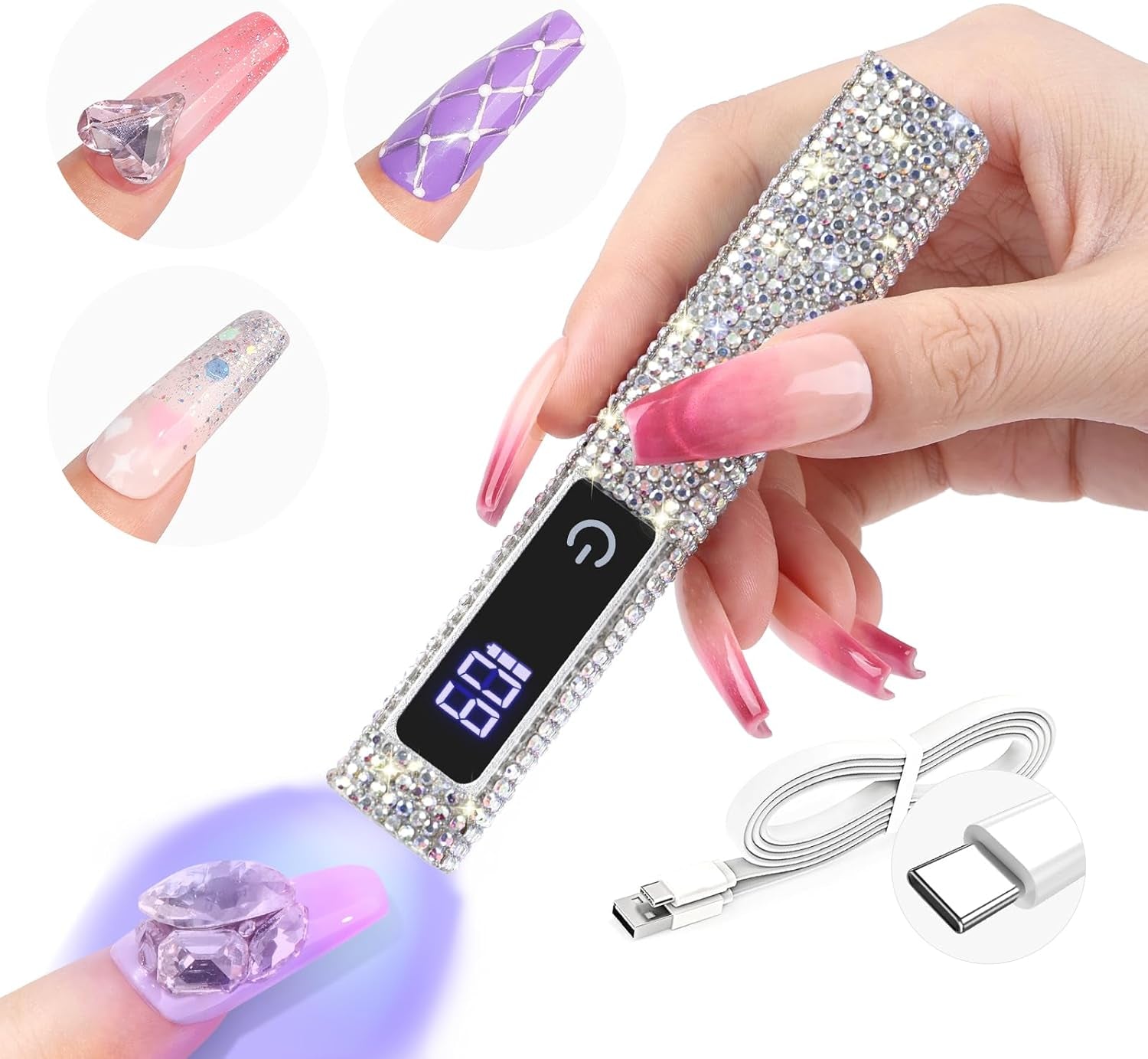 Saviland U V Lampe pour Gel Nägel: Mini U V Lampe pour NägelSchützen Sie Die Haut Wiederaufladbar Klein LED Nagellack Trocknergerät pour Nagellack Aufbaugel Nail Tips Nagelkleber Geschenke Für Frauen