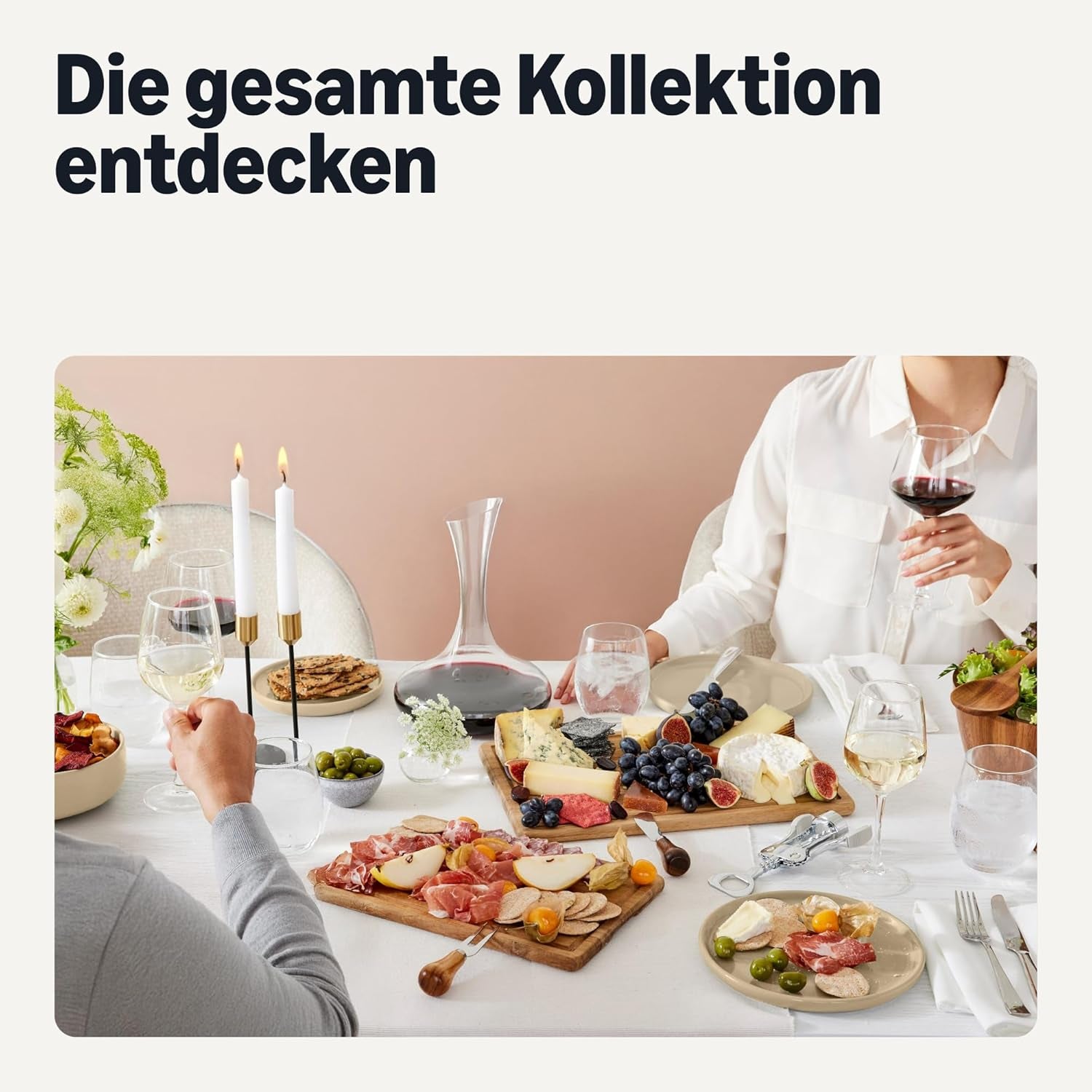 Amazon Basics Service de table en grès émaillé, 18 pièces, 6 ensembles complets, passe au lave-vaisselle, ivoire