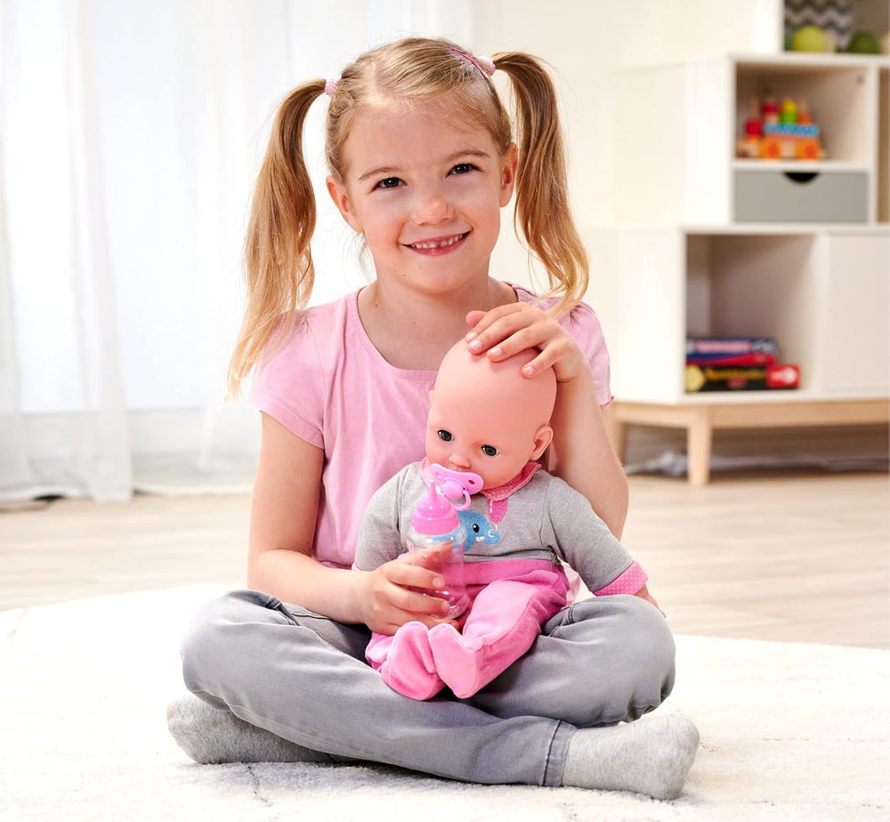 Simba 105140066 - Laura Interactive, poupée au corps souple avec des yeux endormis, babille en bougeant, boit au biberon et dort, 40cm, poupée à partir de 2 ans Naty Shop Dolls