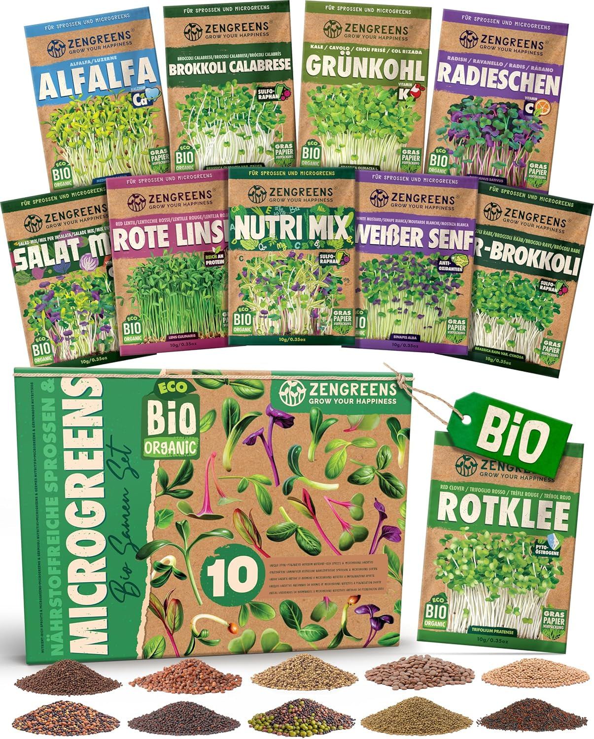 Graines de basilic biologiques dans un ensemble de 6 - 6 graines de basilic pour une culture facile dans le jardin, le balcon ou le parterre surélevé - Graines de plantes - Semis