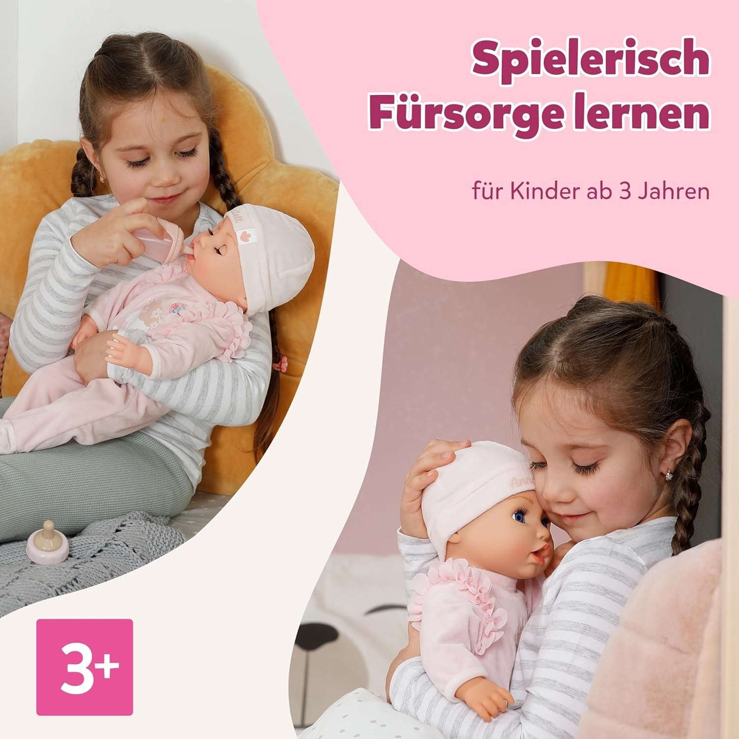 BABY Born Annabell 43 cm - Weiche Babypuppe mit 7 elektronischen Funktionen & Sound - Geeignet für Kinder ab 3 Jahren - Puppe inkl. Zubehör - Benötigt Batterien