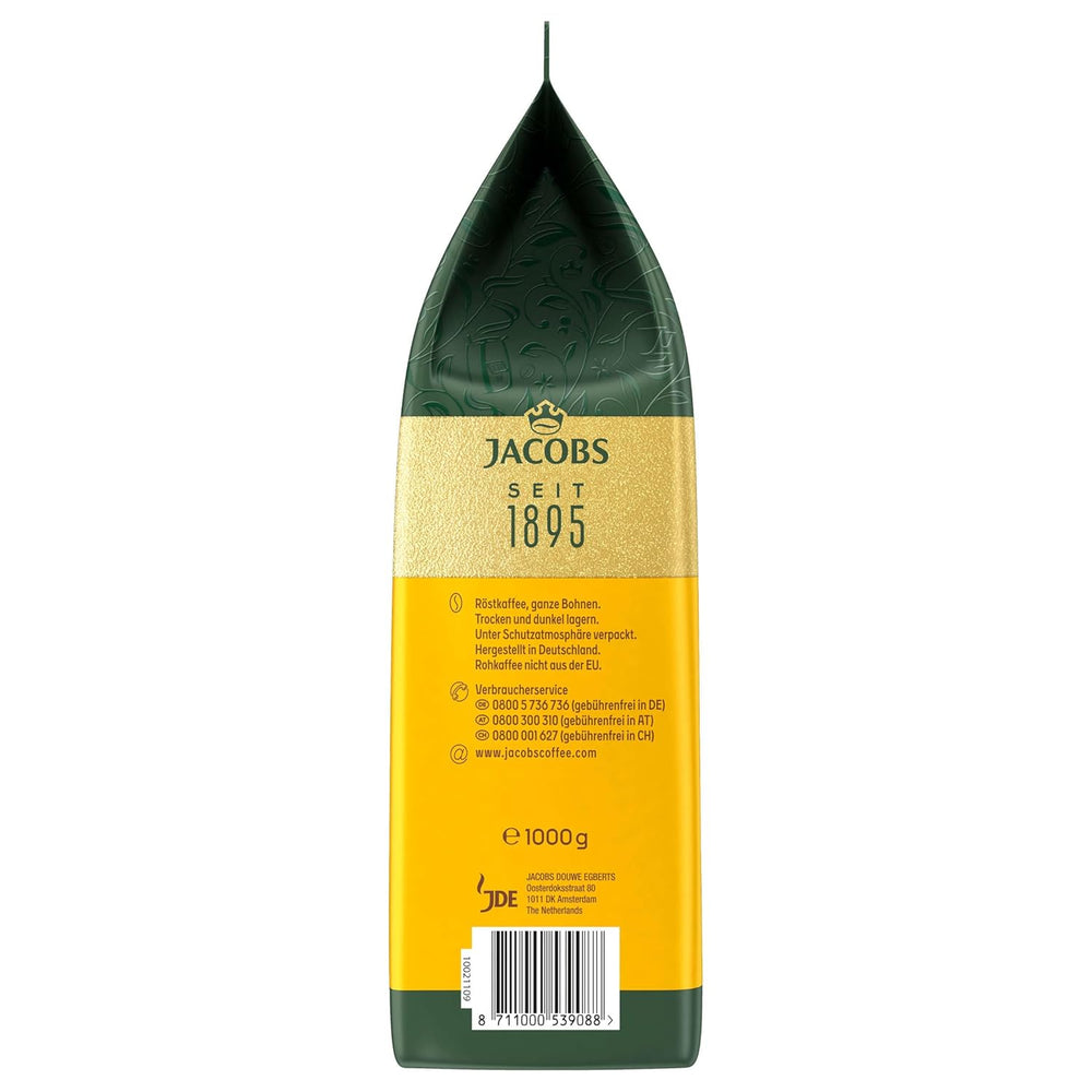 Jacobs Expert Roast Cafe Crema Gold, Café en grains entiers (4 x 1 kg)