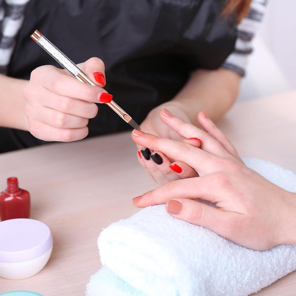 6 pièces brosses à ongles avec capuchon ongles UV Gel acrylique brosse à ongles brosse à ongles Gel partiel ensemble de pinceaux d'art des ongles