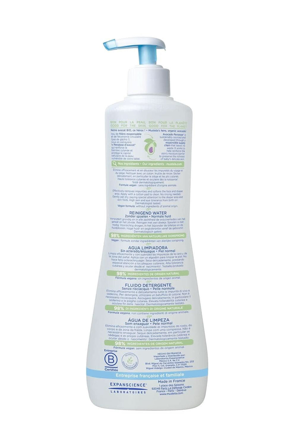 Eau nettoyante sans rinçage 300 ml Mère et Enfant Naty Shop
